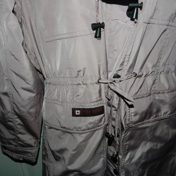 Canada Weather Gear Fur Lined Hooded Parka Jacket Burgundy - Picture 4 of 16